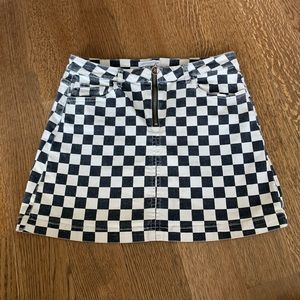 Urban Outfitters Checkered Denim Skirt